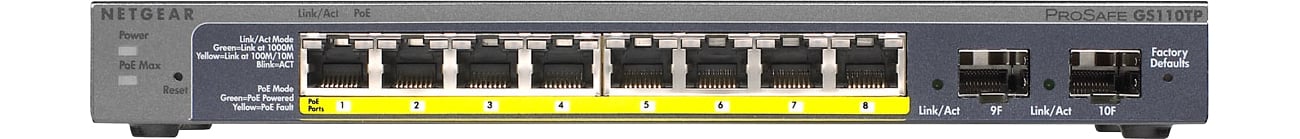 Netgear 10p GS110TP-200EUS - Przód