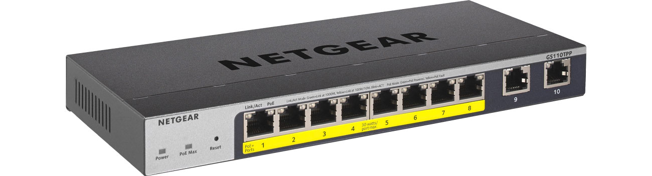 Switch Netgear 10p GS110TPP (10x10/100/1000Mbit, 8xPoE+)