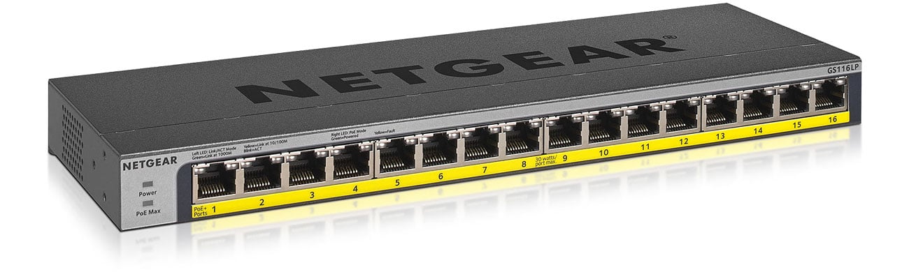 Netgear 16p GS116LP Przełącznik