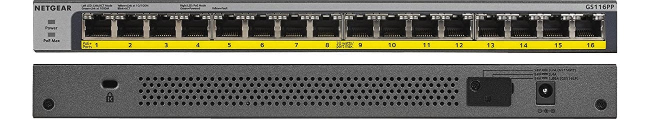 Switch Netgear 16p GS116PP-100EUS (16x10/100/1000Mbit) PoE+