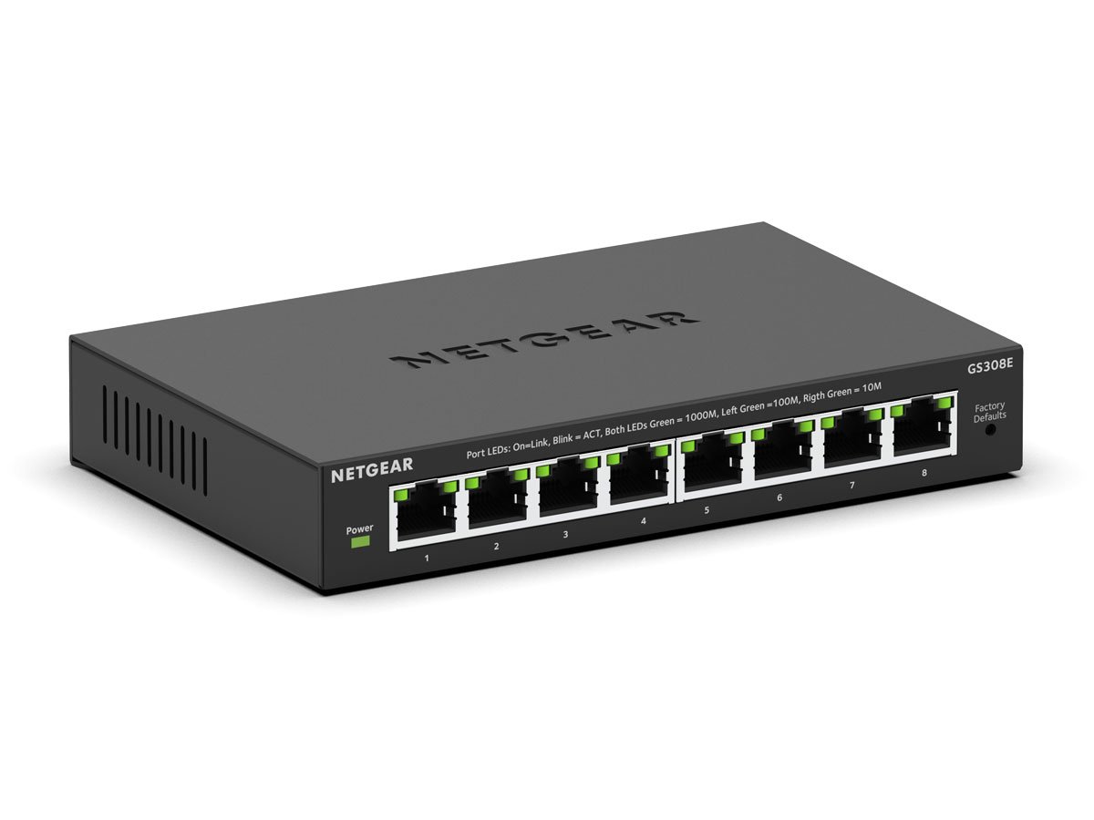 Netgear 8p GS308E widok z prawej