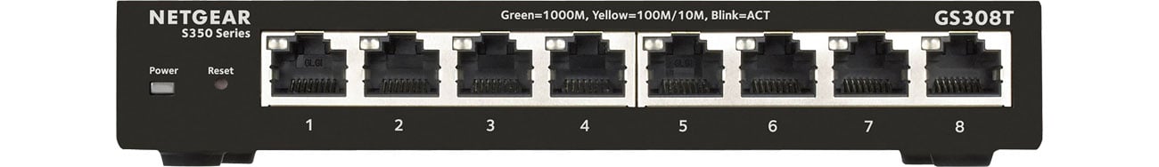 Switch 8p Netgear GS308T - Widok z przodu