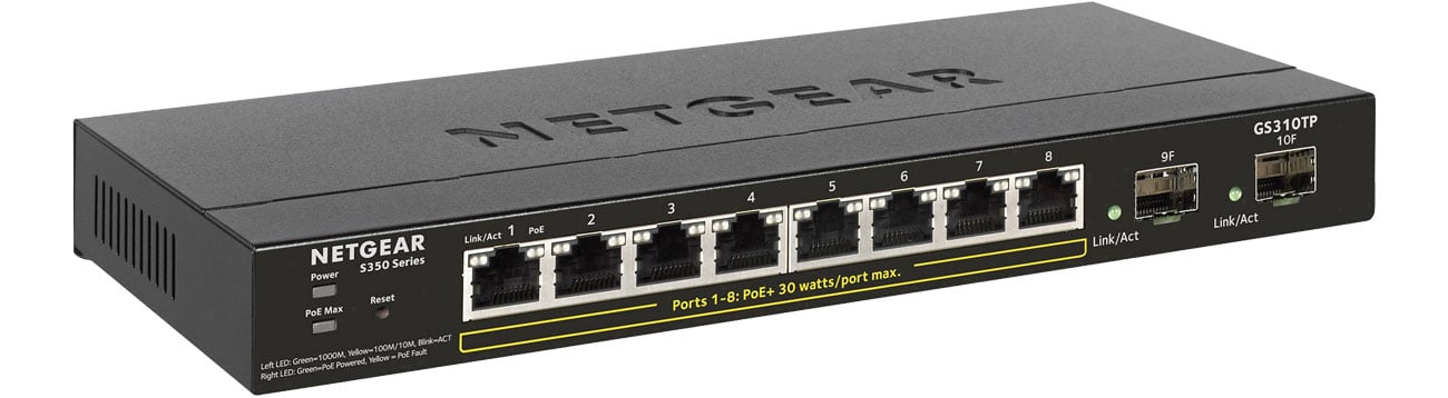 Switch Netgear 10p GS310TP-100EUS (8x10/100/1000Mbit 2xSFP)