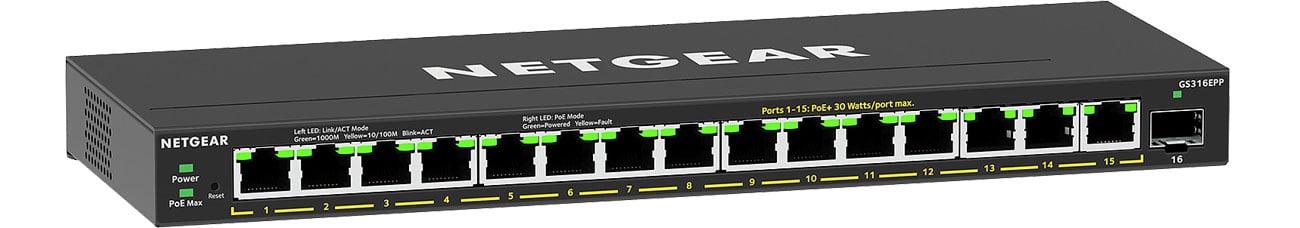 Netgear 16p GS316EPP Przełącznik