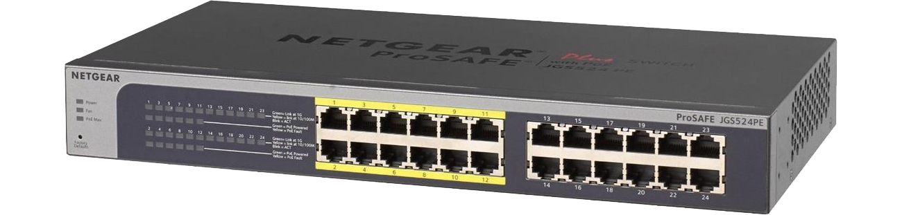 Switch Netgear 24p JGS524PE-100EUS (24x10/100/1000Mbit 12xPoE)