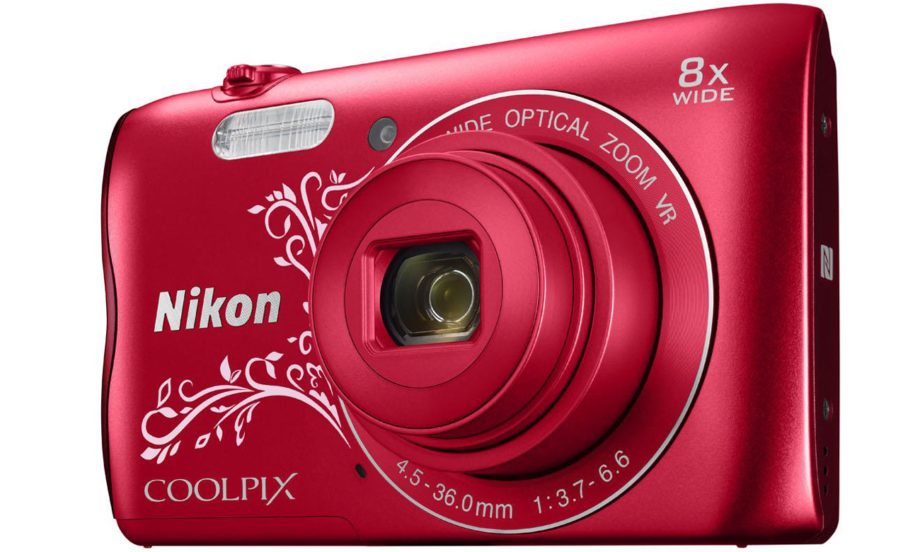 Aparat kompaktowy Nikon Coolpix A300 czerwony z ornamentem