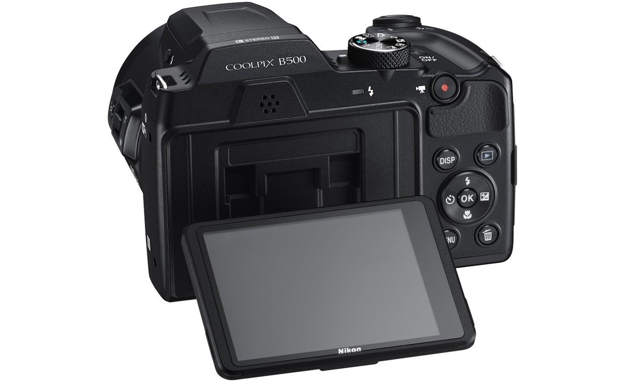 Aparat kompaktowy Nikon Coolpix B500 czarny VNA951E1 Odchylany wyświetlacz