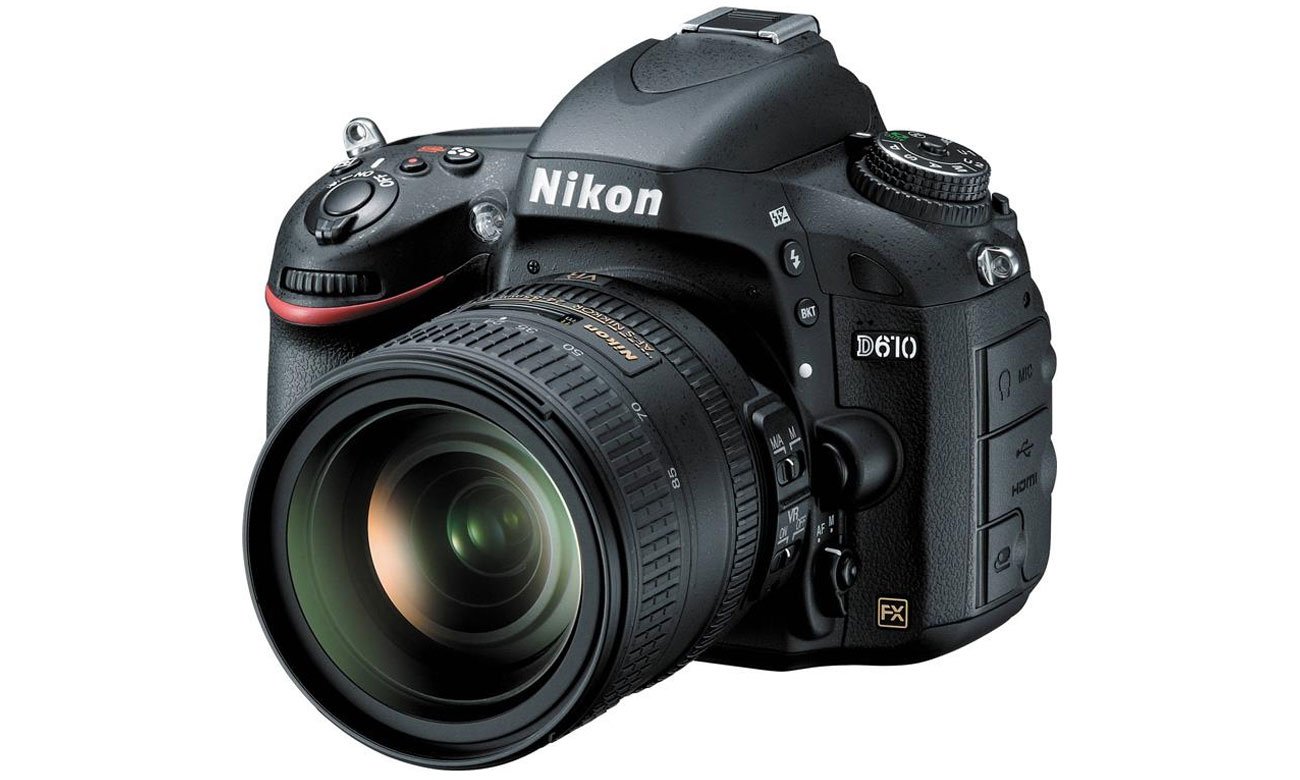 Nikon D610 czarny AF-S-24-85 Widok Z Boku Obiektyw