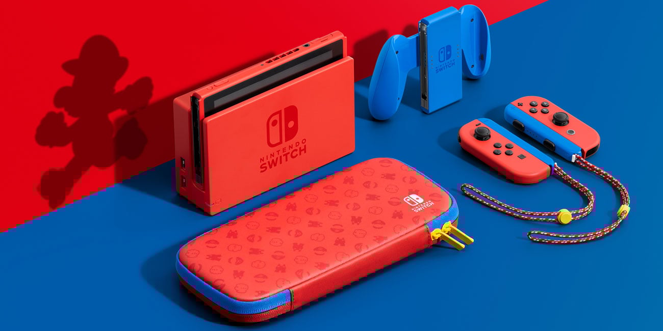Nintendo Switch Red/Blue Mario Edition - Zestaw