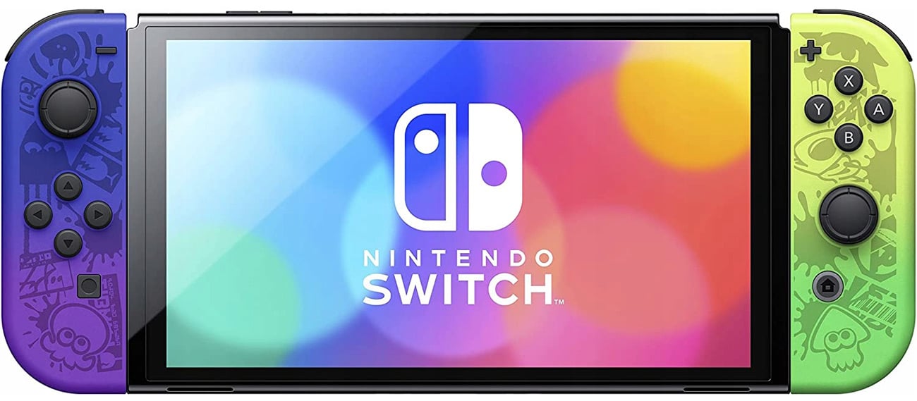 Konsola Nintendo Switch OLED — Splatoon 3 Edition - Widok od przodu