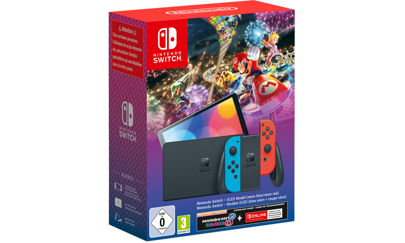Konsola Nintendo Switch OLED + Mario Kart 8 Deluxe + NSO (3 miesiące)