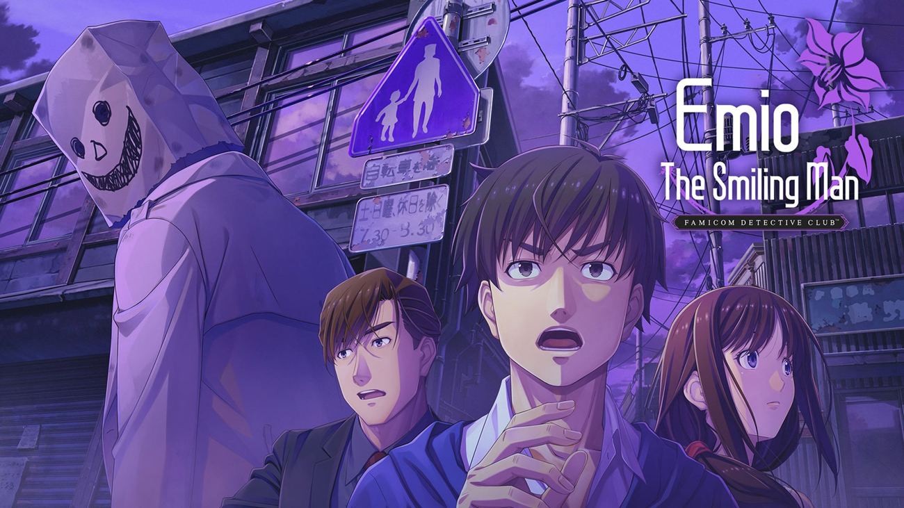 Grafika key art z gry Emio – The Smiling Man: Famicom Detective Club