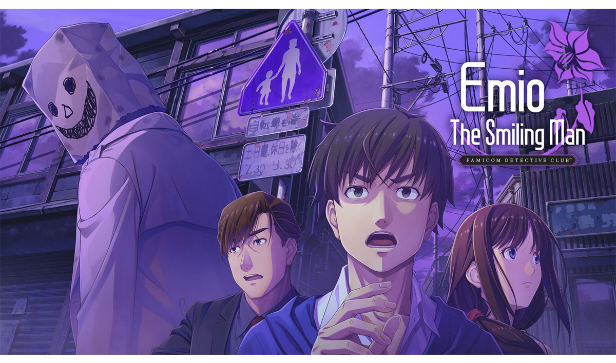 Grafika key art z gry Emio – The Smiling Man: Famicom Detective Club