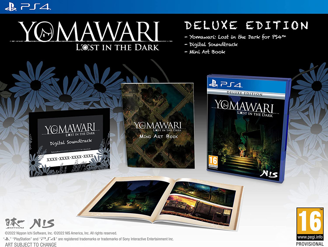 Grafika prezentująca zawartość Edycji Deluxe gry Yomawari: Lost in the Dark na PlayStation 4