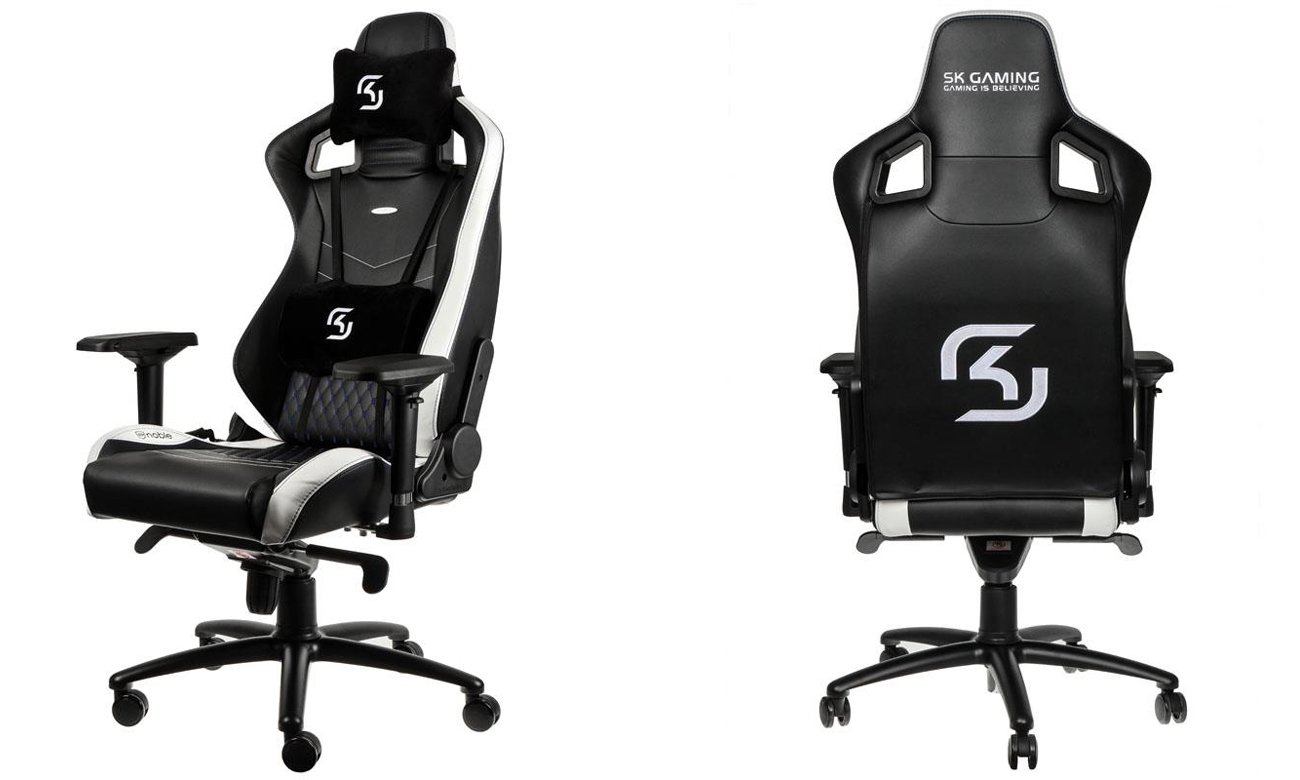 Fotel noblechairs EPIC Gaming SK Edition czarny Przód tył