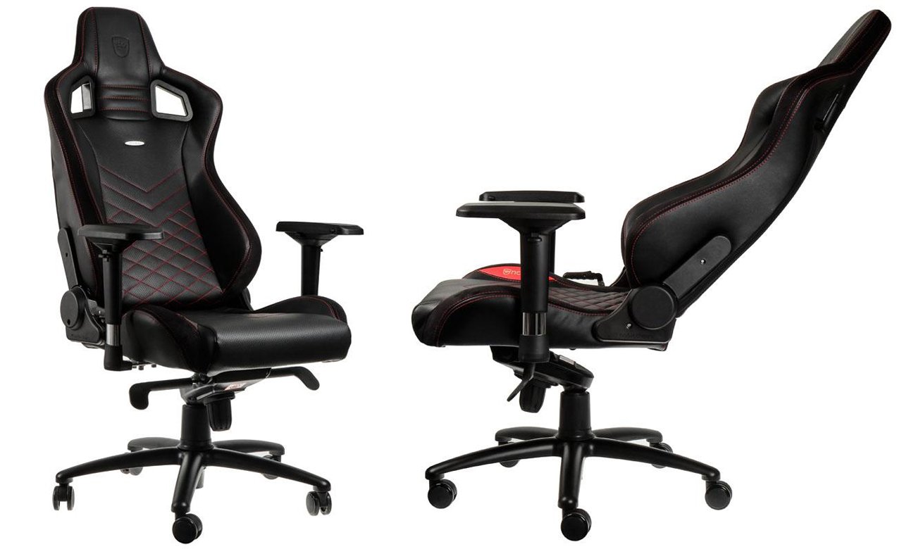 Fotel noblechairs EPIC Gaming Czarno-czerwony Przód bok
