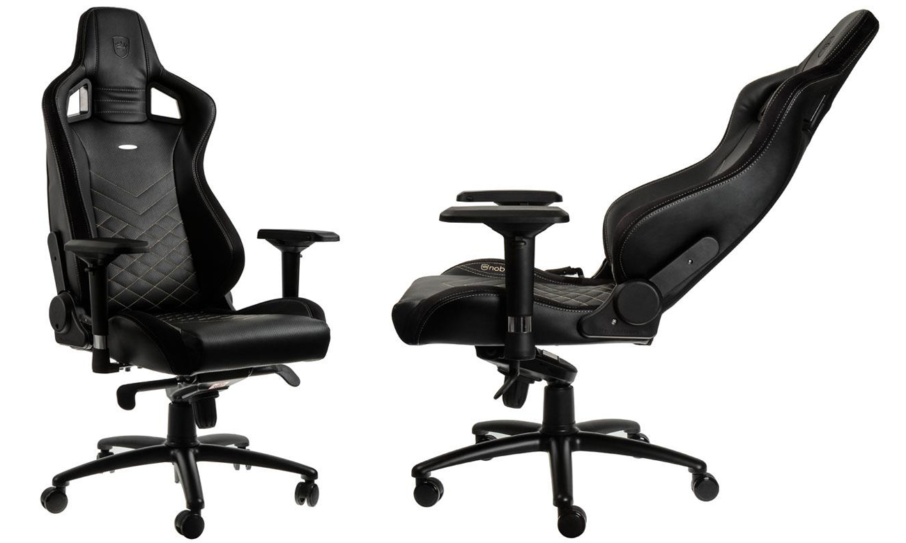 Fotel noblechairs EPIC Gaming Czarno-Złoty Przód bok