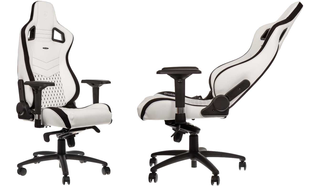 Fotel noblechairs EPIC Gaming Biało-Czarny Przód, bok