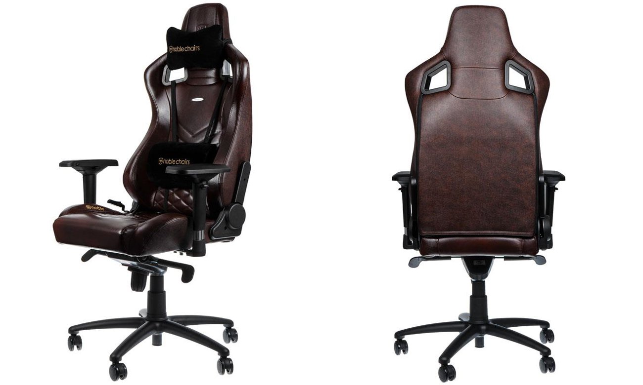Fotel noblechairs EPIC Gaming Skórzany Brązowo-czarny Przód tył