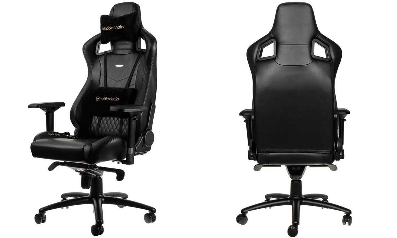 noblechairs EPIC Skórzany czarny Fotele gamingowe Sklep komputerowy