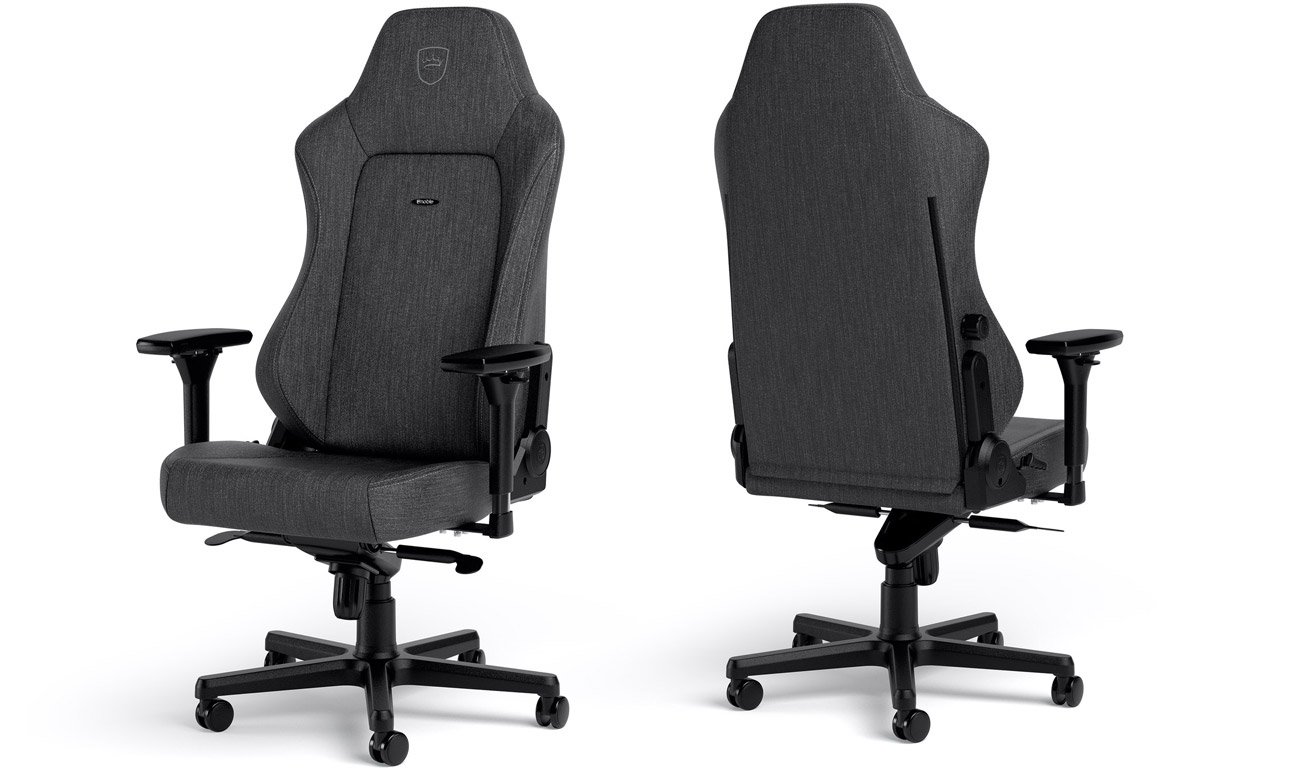 Fotel gamingowy noblechairs HERO Gaming TX Antracytowy - Widok od przodu i od tyłu