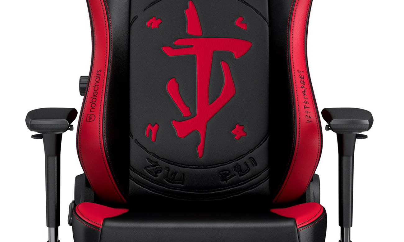 Edycja specjalna noblechairs HERO Gaming DOOM Edition - Widok oparcia z logotypem