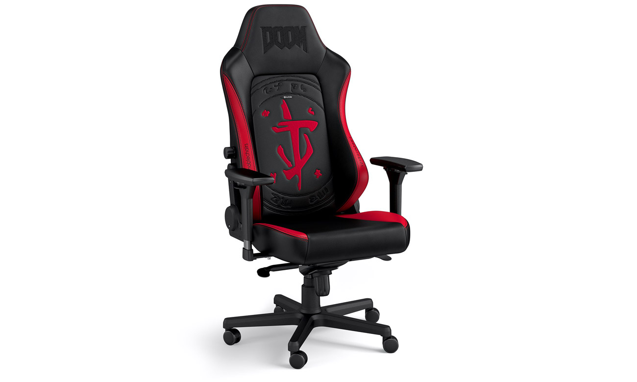 Edycja specjalna noblechairs HERO Gaming DOOM Edition - Widok od przodu i z boku
