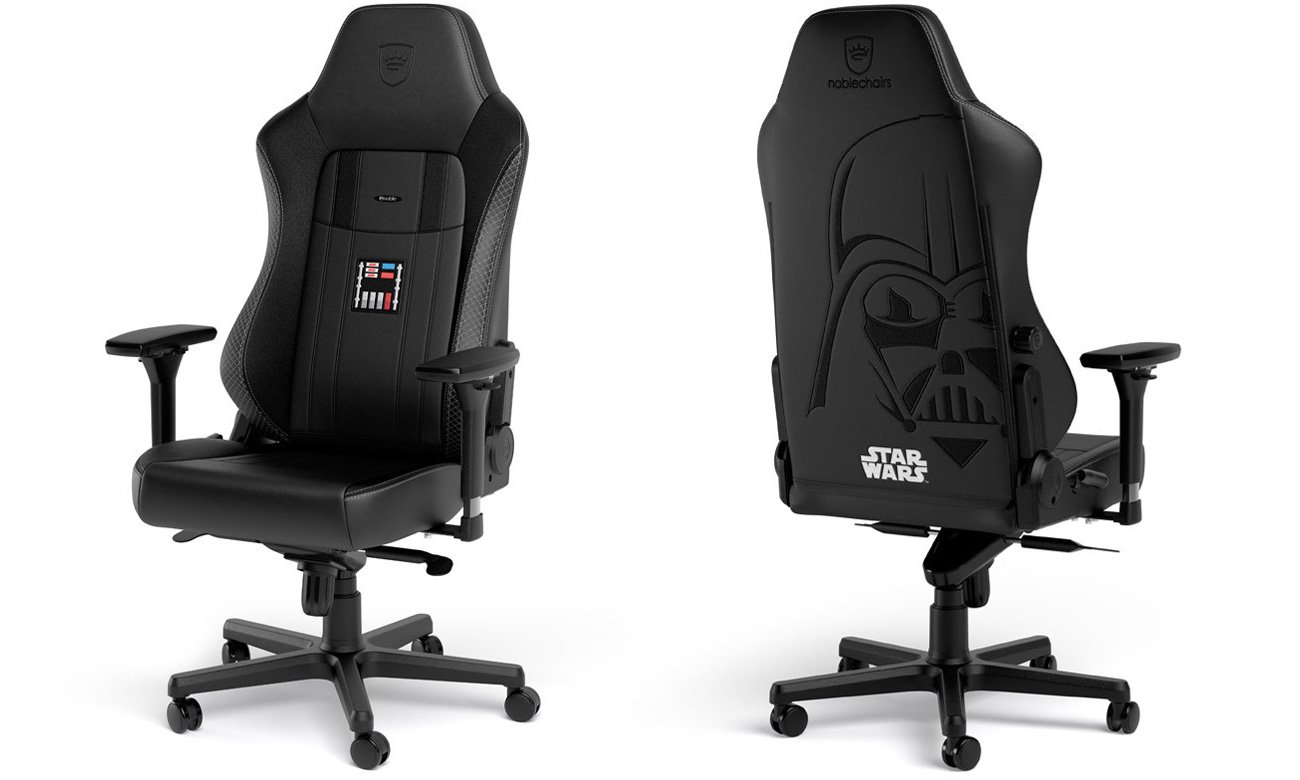 Fotel gamingowy noblechairs HERO Gaming Darth Vader Edition - Widok od przodu i od tyłu