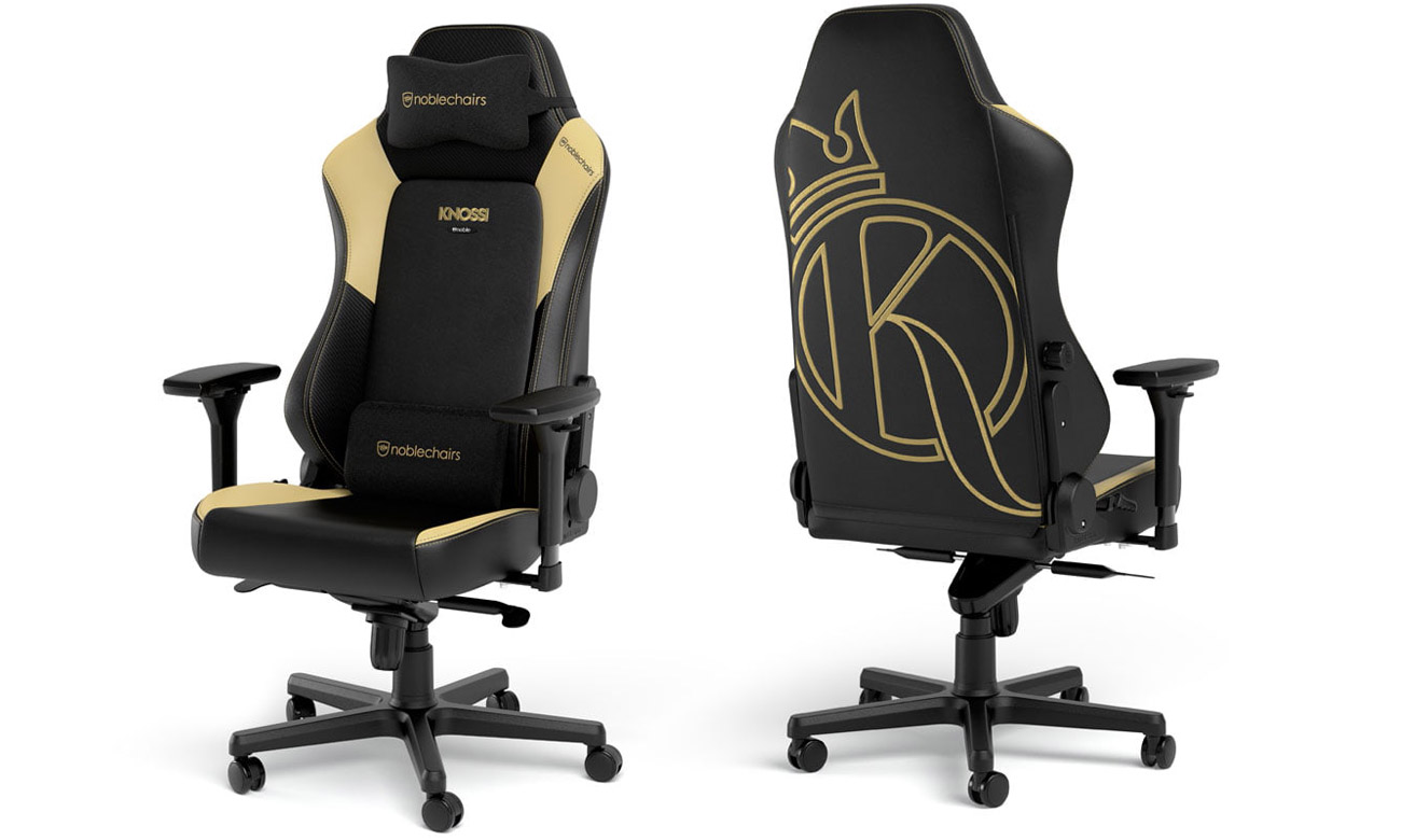 Fotel gamingowy noblechairs HERO Gaming Knossi Edition - Widok od przodu i od tyłu