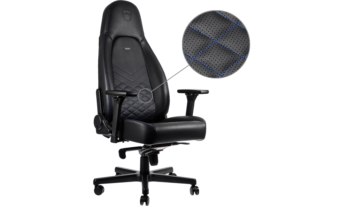 noblechairs ICON Gaming (Czarno-Niebieski) skóra ekologiczna