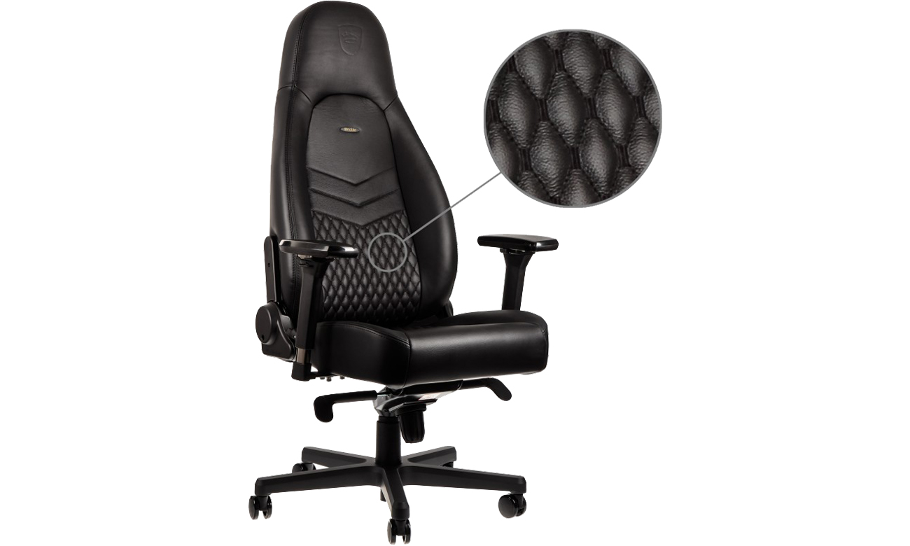 noblechairs ICON Gaming (Czarny) skóra naturalna