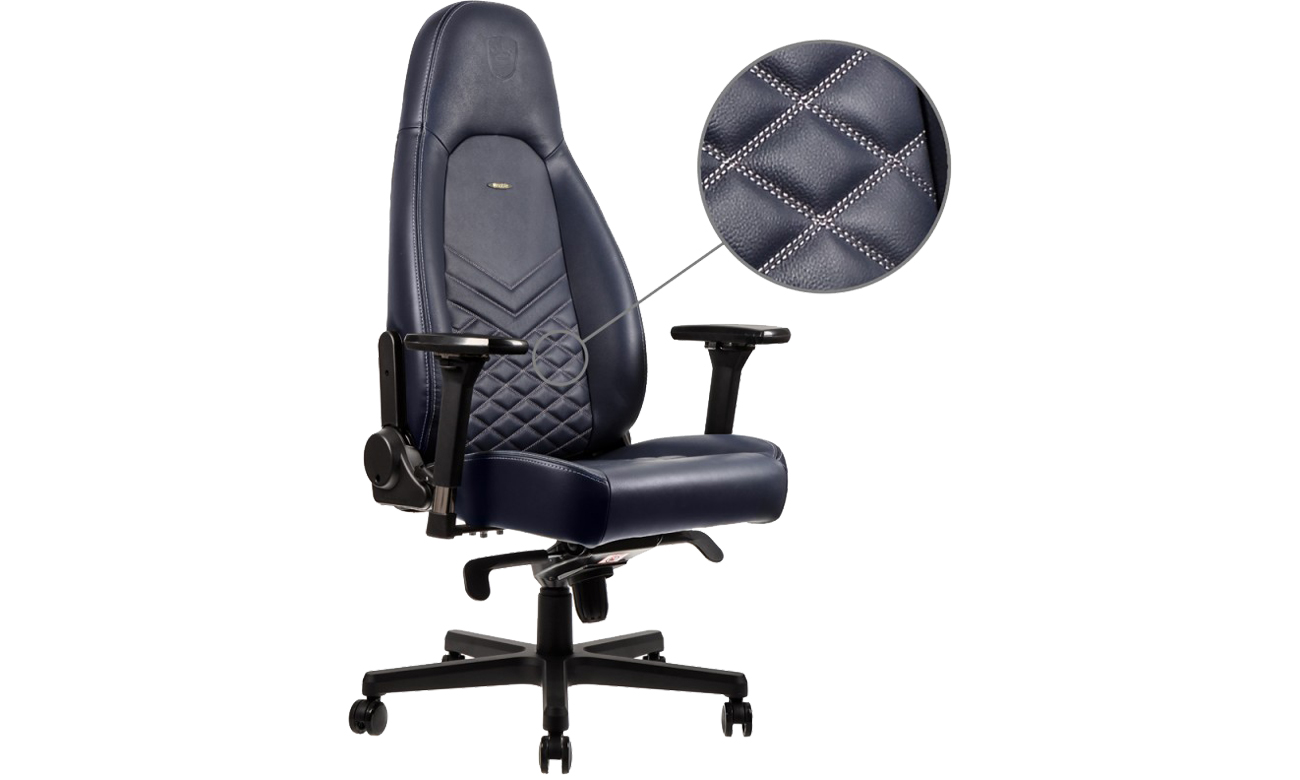 noblechairs ICON Gaming (Niebiesko-Grafitowy) skóra naturalna