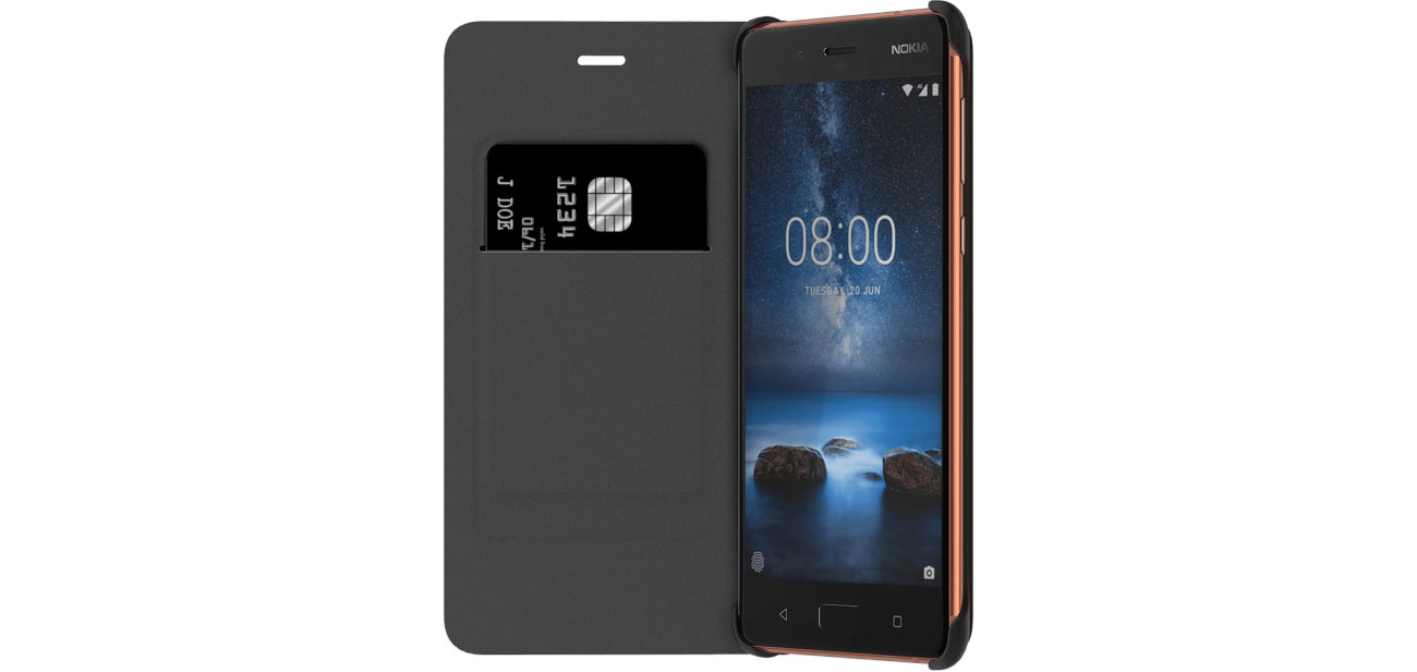 Nokia Leather Flip Cover do Nokia 8 Kieszonka