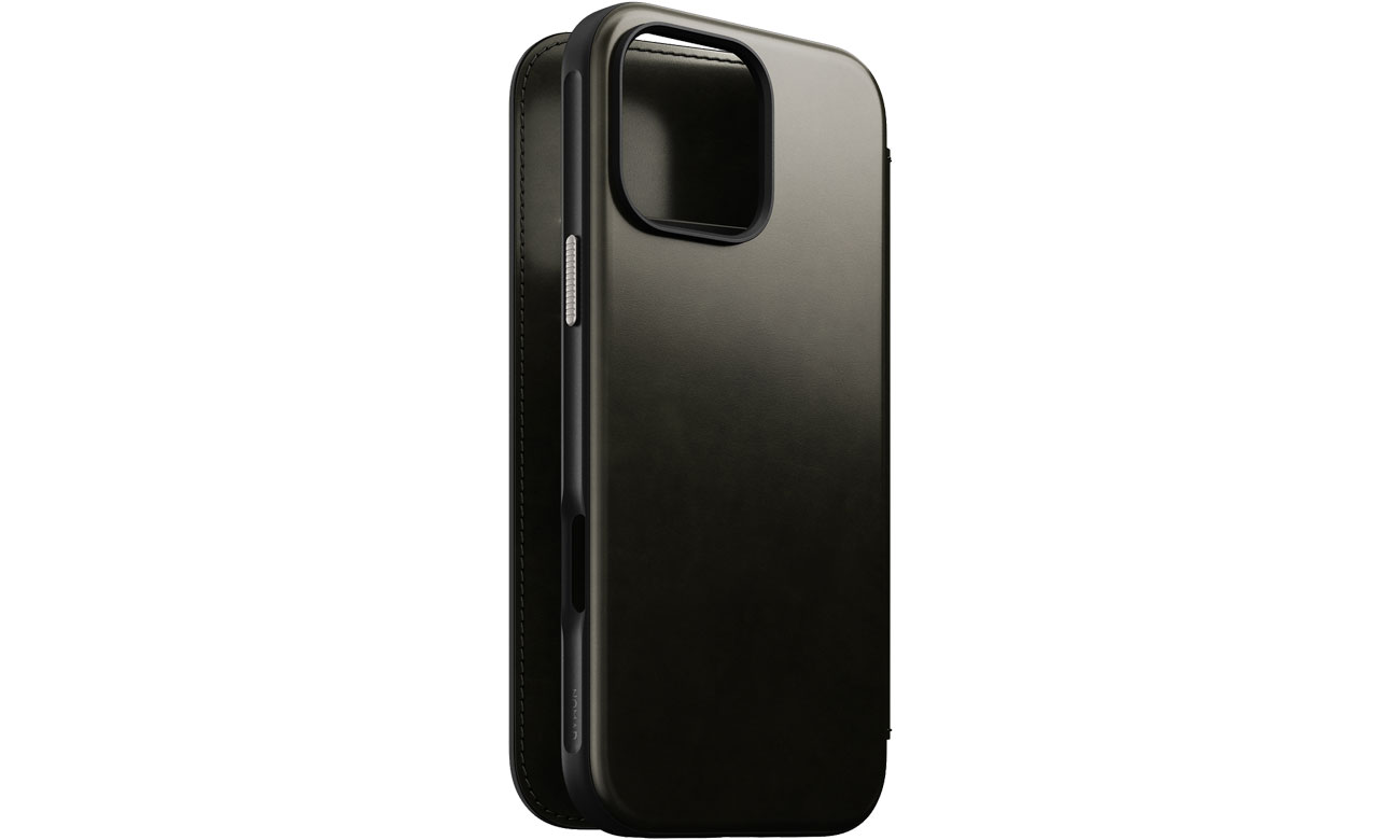 NOMAD iPhone16Pro グリーンクロム Nomad Leather Folio do iPhone 16 Pro green chrome - Etui i
