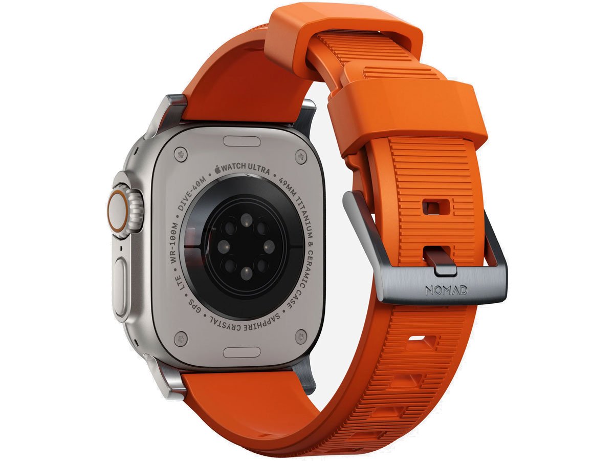 Nomad Rugged Strap orange silver do Apple Watch