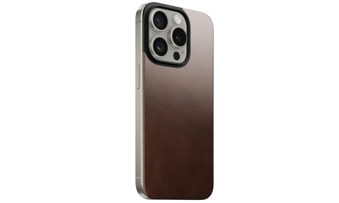 Etui Nomad Magnetic Horween Leather Back iPhone 15 Pro Max brown