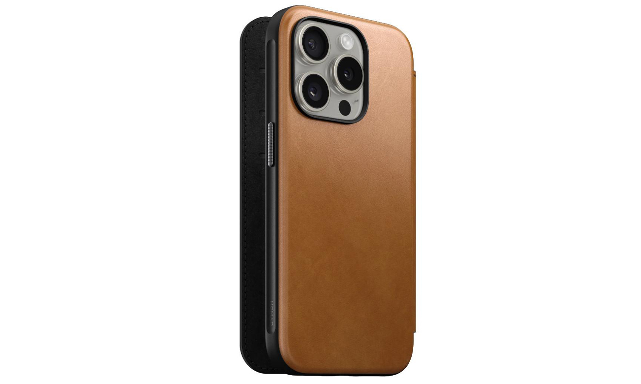 Etui Nomad Modern Leather Folio iPhone 15 Pro english tan