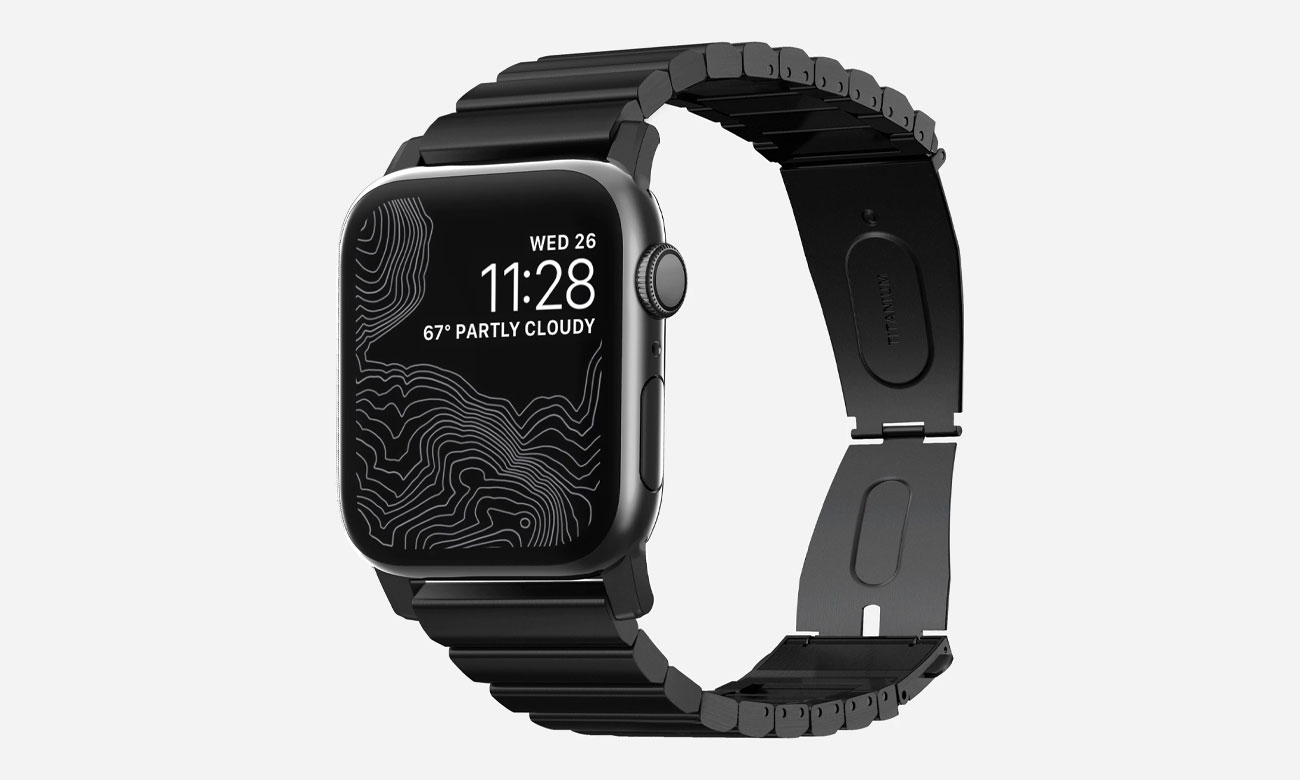 Nomad Bransoleta Tytanowa do Apple Watch 42/44mm Black NM1A44B000