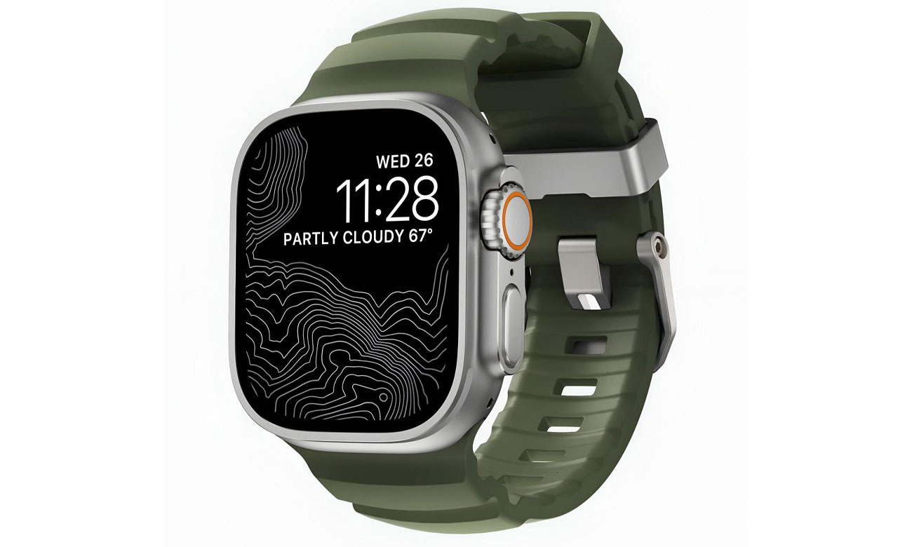 Rocky Point Band Nomad Apple Watch 49/45/44/42mm natural/forest