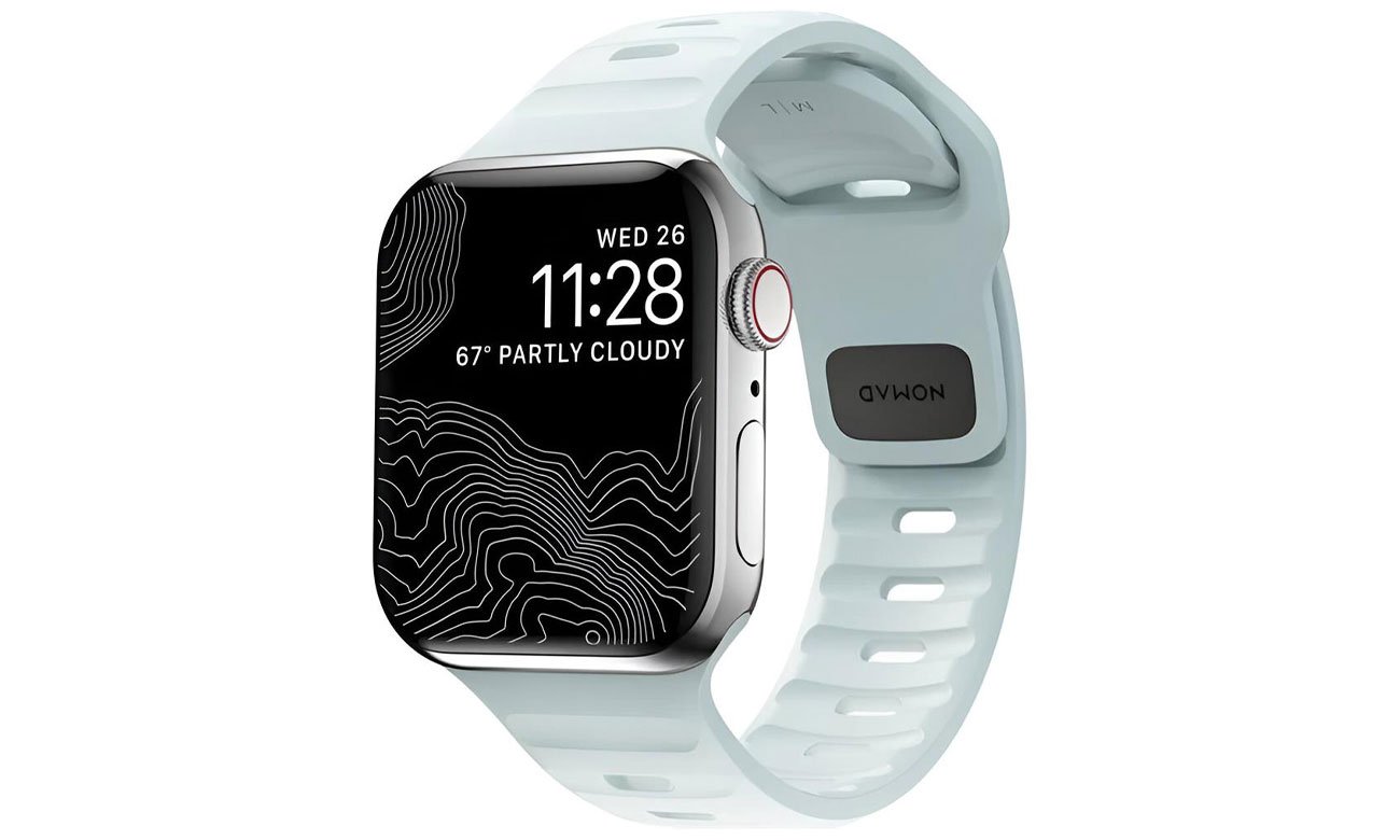 Nomad Sport Strap Apple Watch 42/41/40/38mm Ice Blue Glow