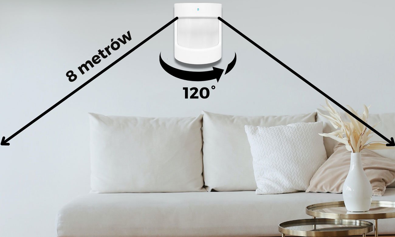 Inteligentny czujnik ruchu i obecności PIR ZigBee Nous E2 - Wykrywanie ruchu w zasięgu do 8 metrów