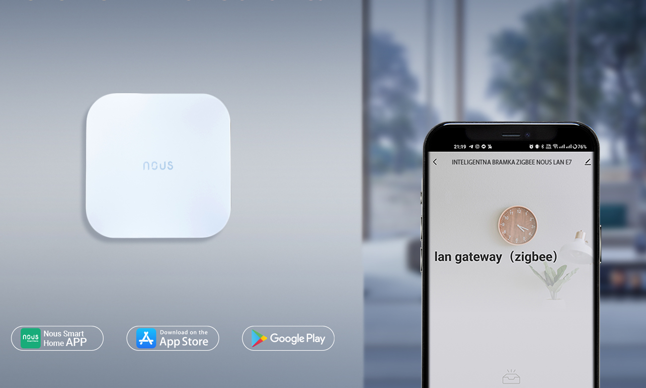 Inteligentna bramka ZigBee Nous E7 LAN - Steruj urządzeniami ZigBee