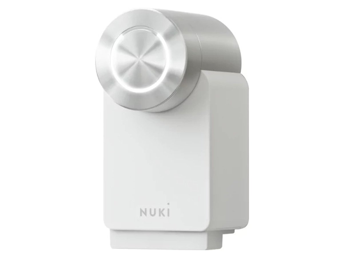 Inteligentny zamek do drzwi Nuki Smart Lock 4G White - Widok od przodu pod kątem