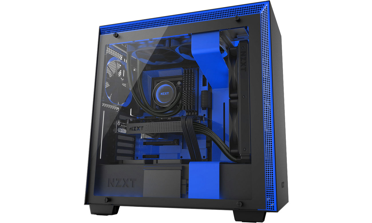 Obudowa NZXT H700i matowa czarno-niebieska USB 3.1 CA-H700W-BL