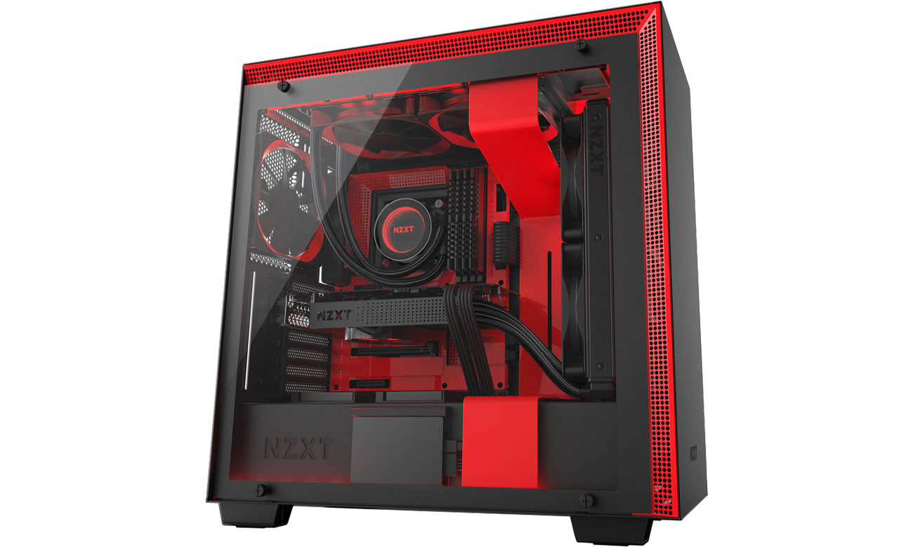 Obudowa NZXT H700i matowa czarno-czerwona USB 3.1 CA-H700W-BR