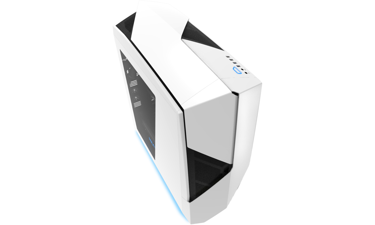 NZXT Noctis 450 LED Biała CA-N450W-W1 górny panel porty złącza