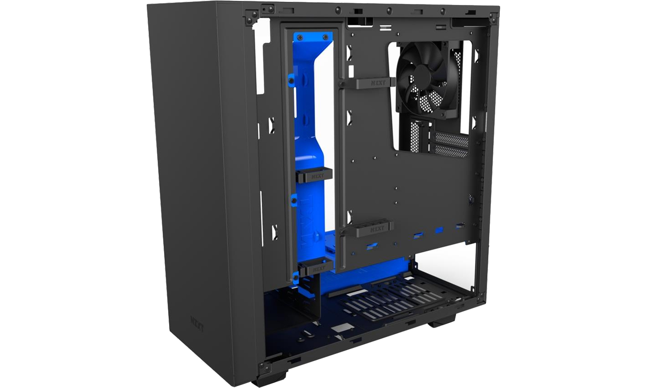 NZXT S340 Elite czarno-niebieska CA-S340W-B5 wnętrze