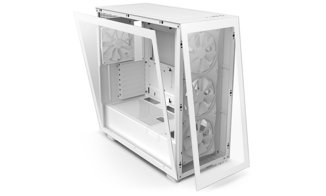 NZXT H7 Elite White wnętrze dwie storny