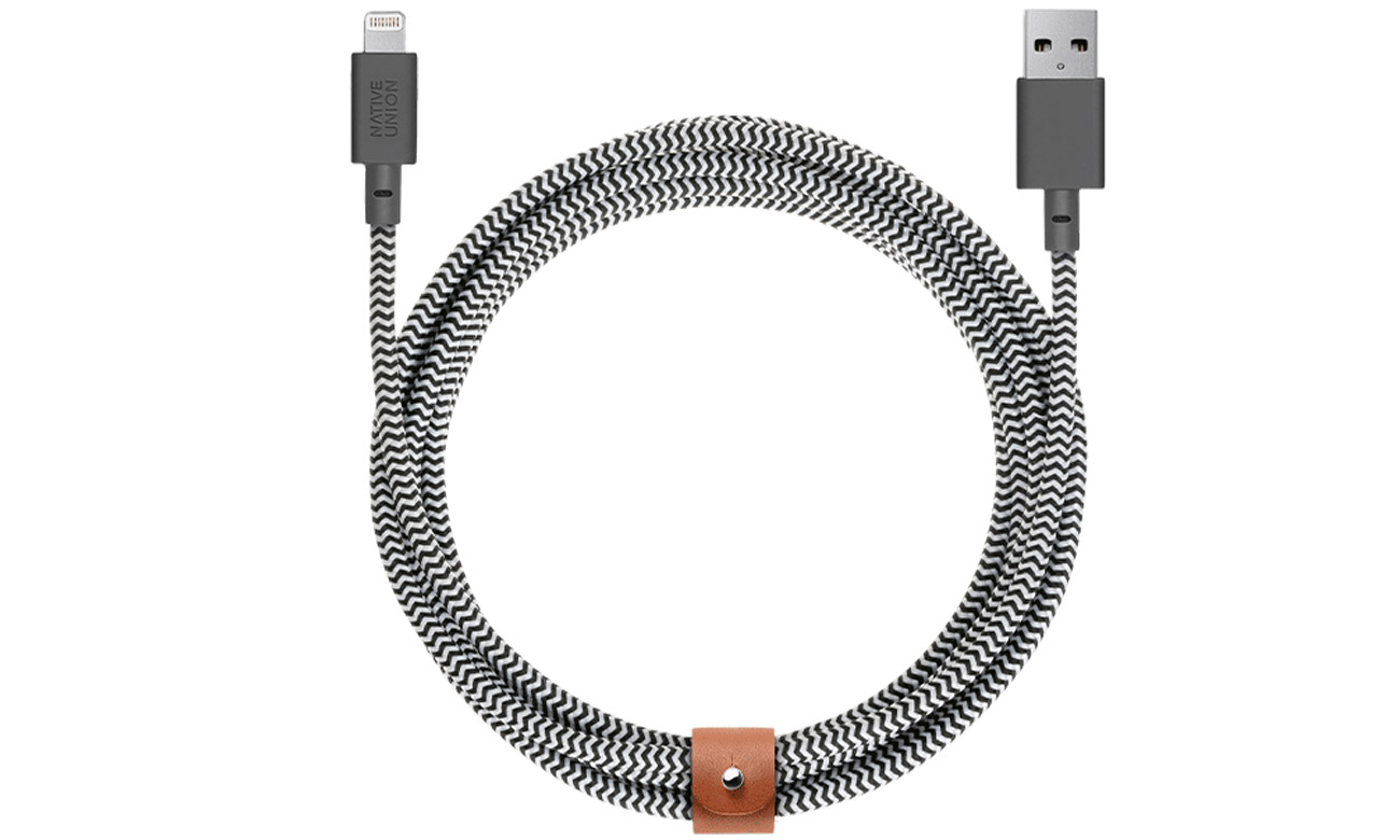 Kabel Native Union Belt Cable XL USB-A – Lightning 3m zebra