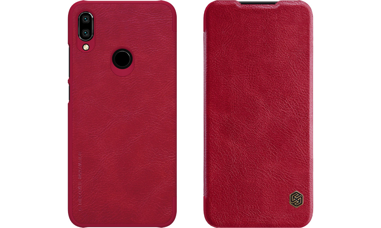 Etui Skórzane Qin do Xiaomi Redmi Note 7 czerwony